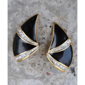 Diamond Studded Black Studs